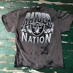 2010s Urban Outfitters Oakland Raiders tie dye double sided tee